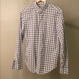 J. Crew plaid gingham button up shirt small blue